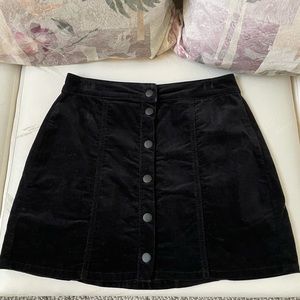 Brandy Melville Velvet Button-Up Skirt